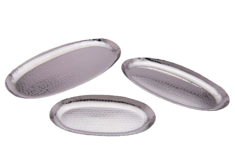 Stainless Steel Hammered Oval Platter For Serving #1, 8 x 4