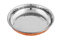 Copper Stainless Steel Hammered Halwa Plate or Dessert Plate, 150 ML, Round, D/W, 4.75
