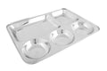 Stainless Steel Square Thali Plate or Mess Tray - 5 Compartments