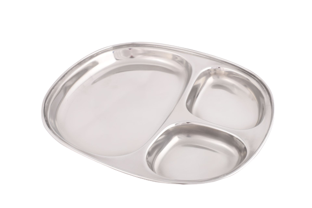 Stainless Steel Oval Pav Bhaji Plate/Thali, Small, 9.7