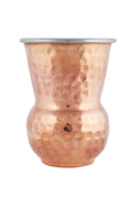 Copper Stainless Steel Hammered Double Wall Glass / Tumbler, 350 ML