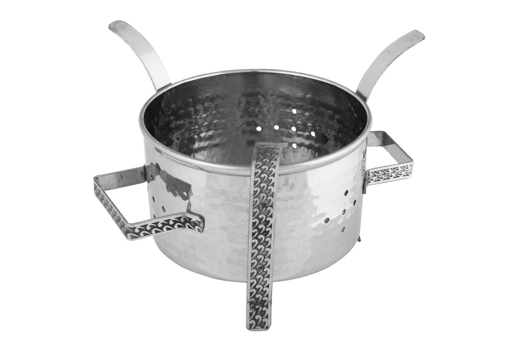 Stainless Steel Hammered Sigdi or Sigri Angeethi with Handle #1, 3.5