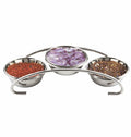 Stainless Steel Bridge Design Salad or Pickle Stand Set, 3 Bowls