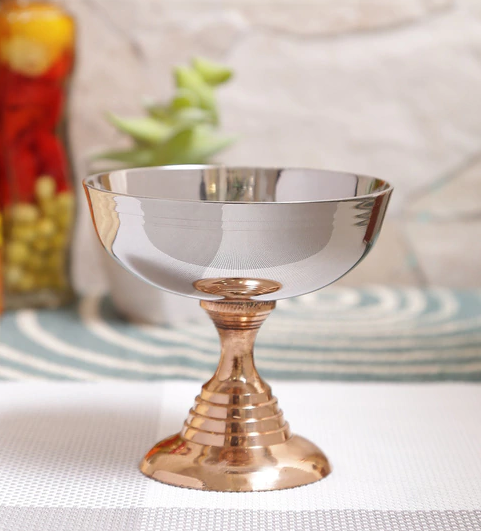 Copper Stainless Steel Two Tone Dessert Cup or Ice Cream Cup, Tall, 150 ML