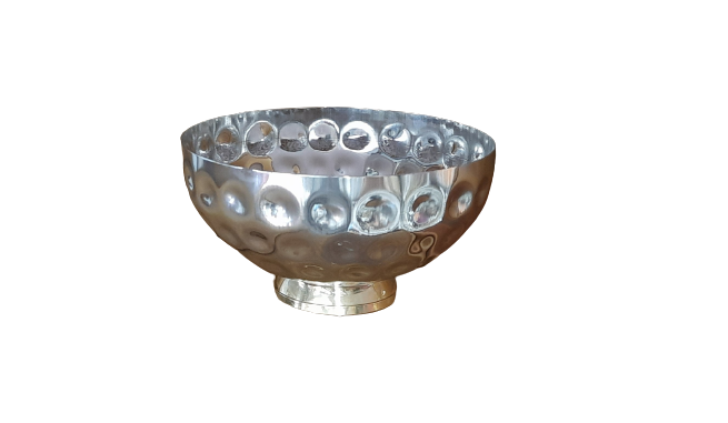 Bol décoratif rond en acier inoxydable, motif à pois, 6,5, base en laiton