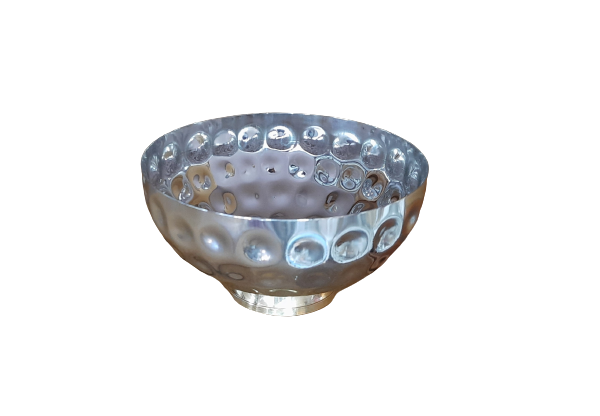 Bol décoratif rond en acier inoxydable, motif à pois, 6,5, base en laiton