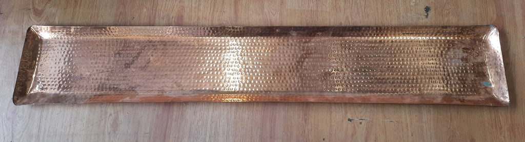 Copper Hammered Rectangle Shape Display Platter, 36 x 6