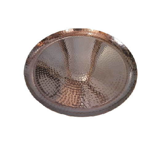 Rose Gold Finish Round Hammered Plate or Platter, Stainless Steel, Sizes Available