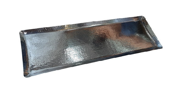 Hammered Finish Rectangular Shape Serving or Display Platter, 36 x 12, Stainless Steel, Huge Size