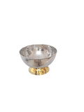 Bol de service / à punch rond martelé en acier inoxydable, anneau en laiton, 6,25 po, 950 ml, qualité supérieure