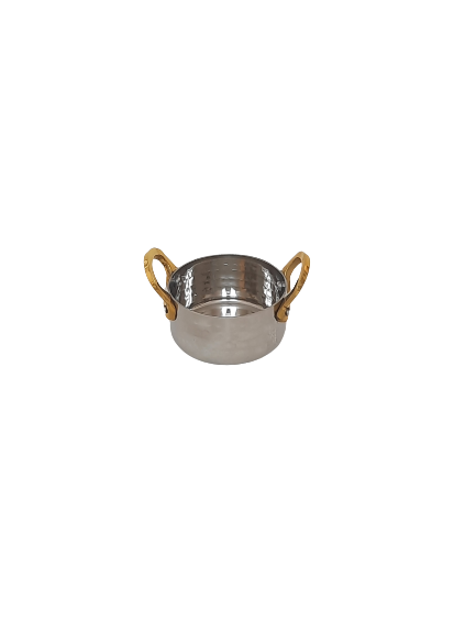 Mini casserole martelée en acier inoxydable, poignée double face en laiton, 150 ml, 2,75, usage intensif