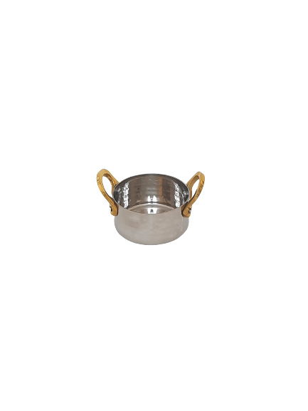 Mini casserole martelée en acier inoxydable, poignée double face en laiton, 150 ml, 2,75, usage intensif