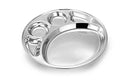 Stainless Steel Round Deluxe Thali/Plate or Mess Tray, 5 Compartments, 13