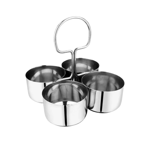 Ensemble de service alimentaire en acier inoxydable, 4 bols avec poignée, robustes, 4