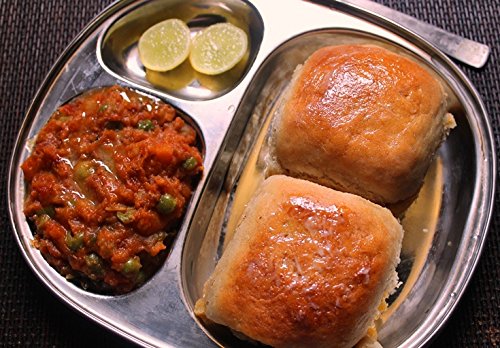 Stainless Steel Oval Pav Bhaji Plate/Thali, Small, 9.7