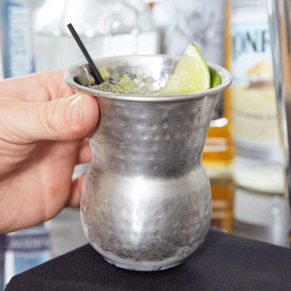 Stainless Steel Hammered Tall Water Glass / Tumbler, 350 ML