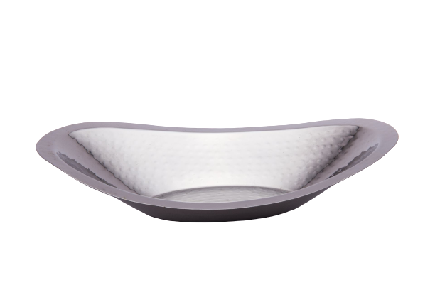 Hammered Oval Shape Bread Basket, Stainless Steel, 9.25