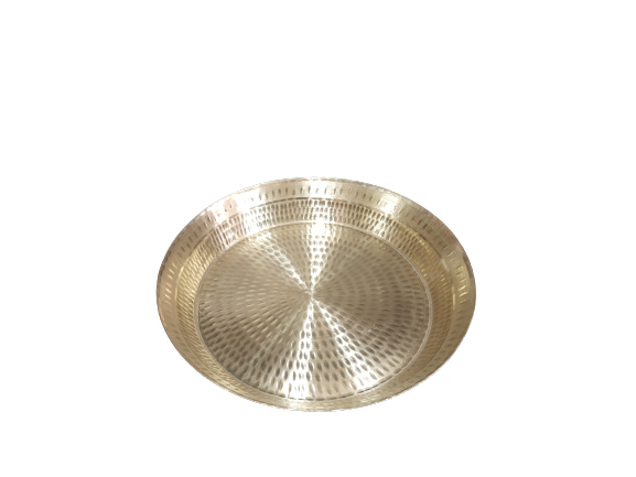 Brass Parat / Thali, Hammered Pattern, Heavy Duty, 13 (33 cm) Round
