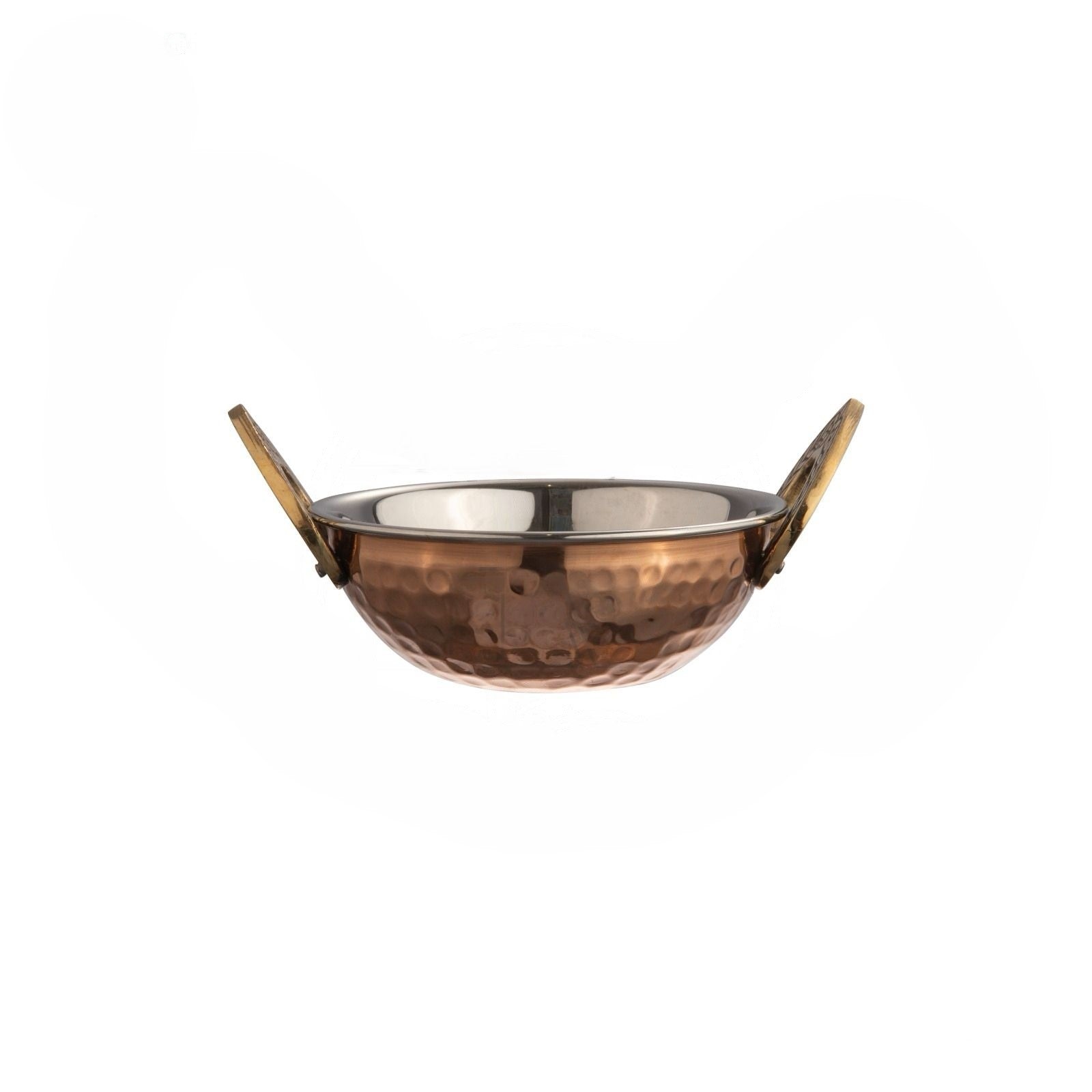 Mini Copper/Stainless Steel Hammered Kadhai or Karahi for Serving #0, 175 ML, D/W, 4.3