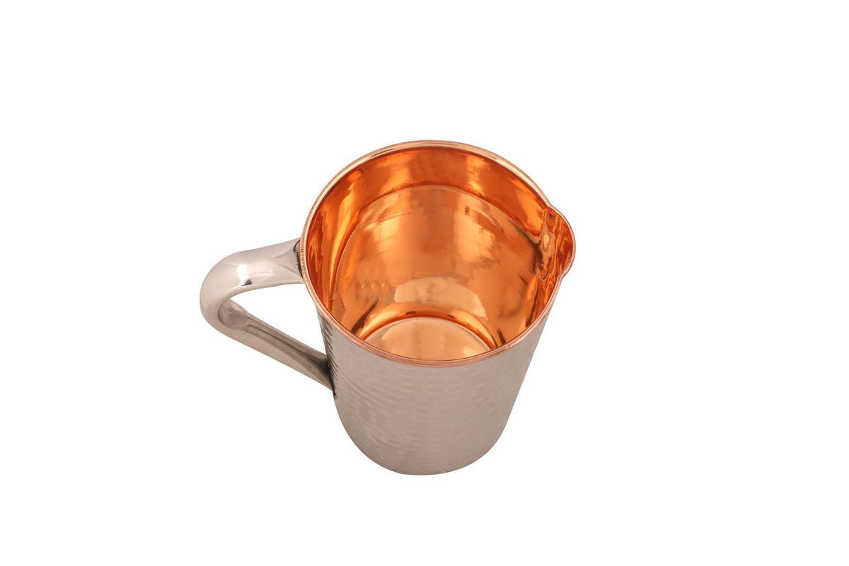 Pichet martelé en acier inoxydable/cuivre, 1,6 litre