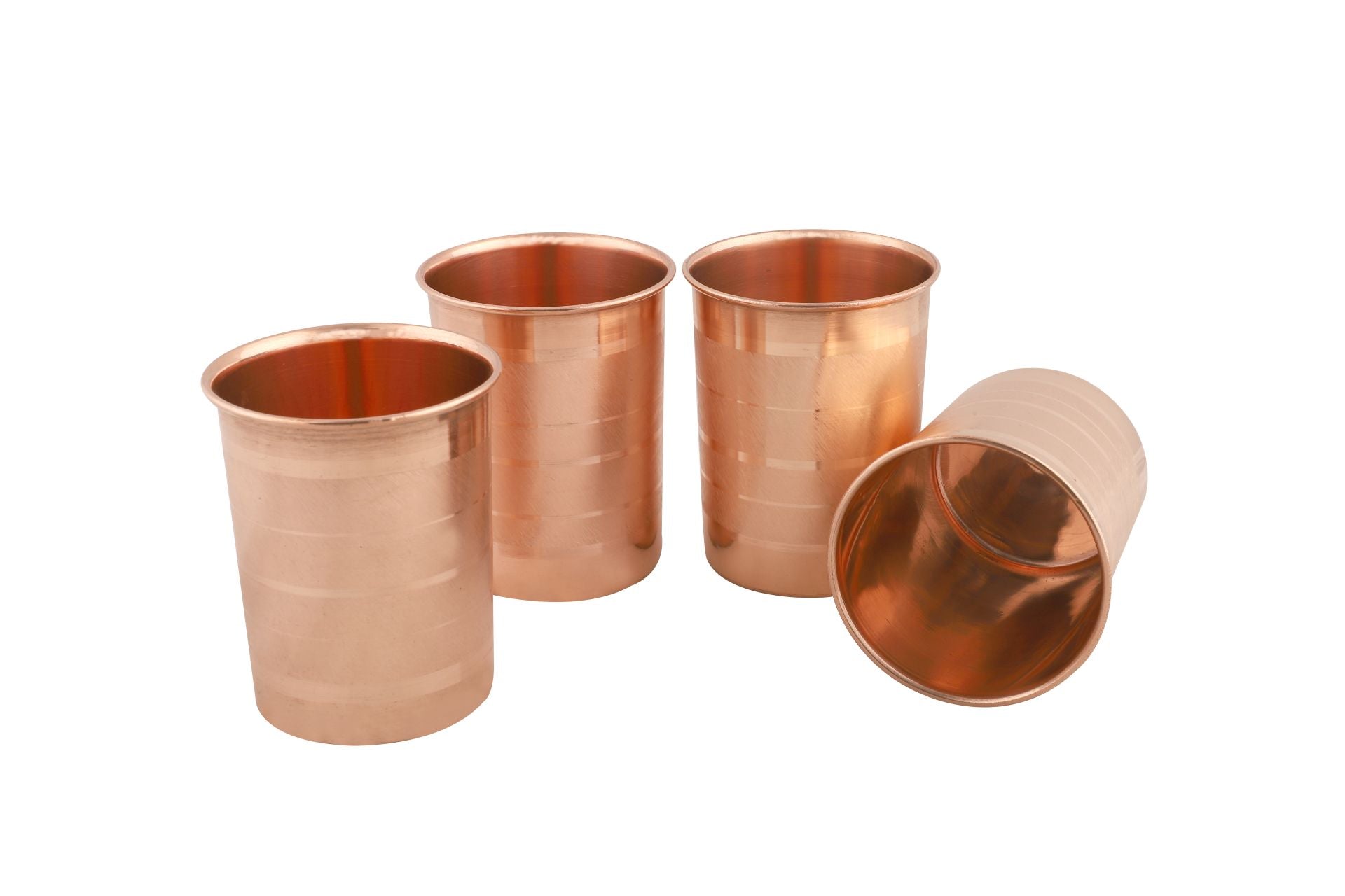 Copper Glass Tumbler with Silver Touch Design, 250 ML