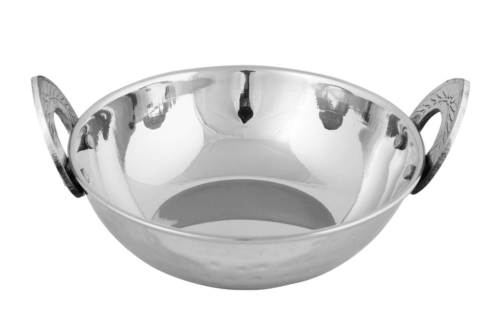 Stainless Steel Hammered Double wall Serving Kadhai or Karahi #1, 350 ML, 5