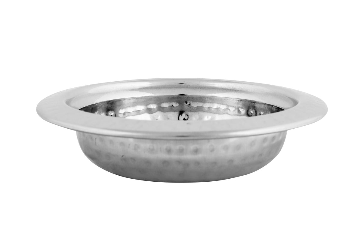 Plat de service/présentation rond martelé en acier inoxydable #1, 375 ML, 6