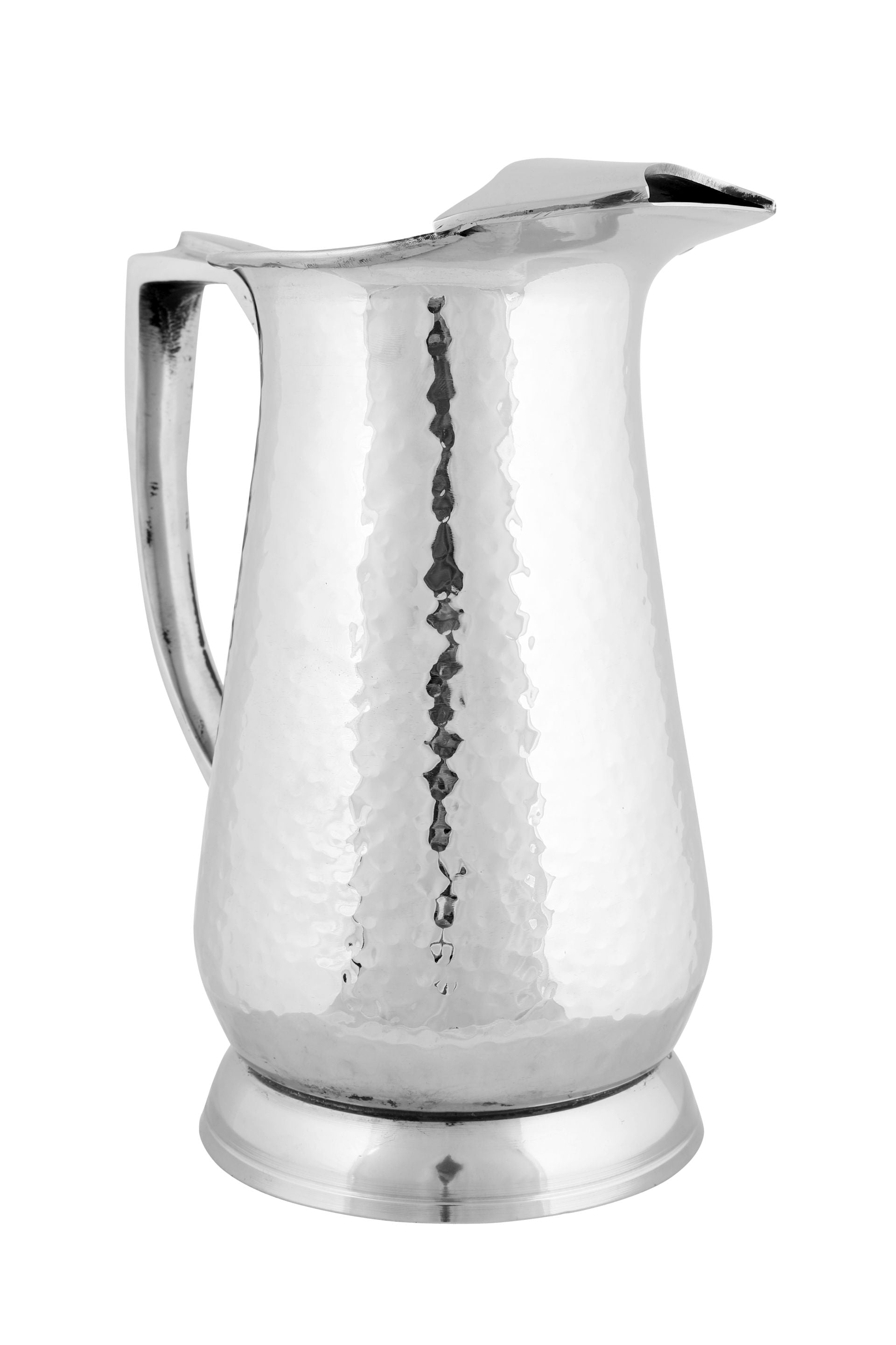 Stainless Steel Hammered Jug Pitcher with Ice Cut Design, 1.6 Liters