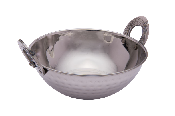 Stainless Steel Hammered Double wall Serving Kadhai or Karahi #1, 350 ML, 5
