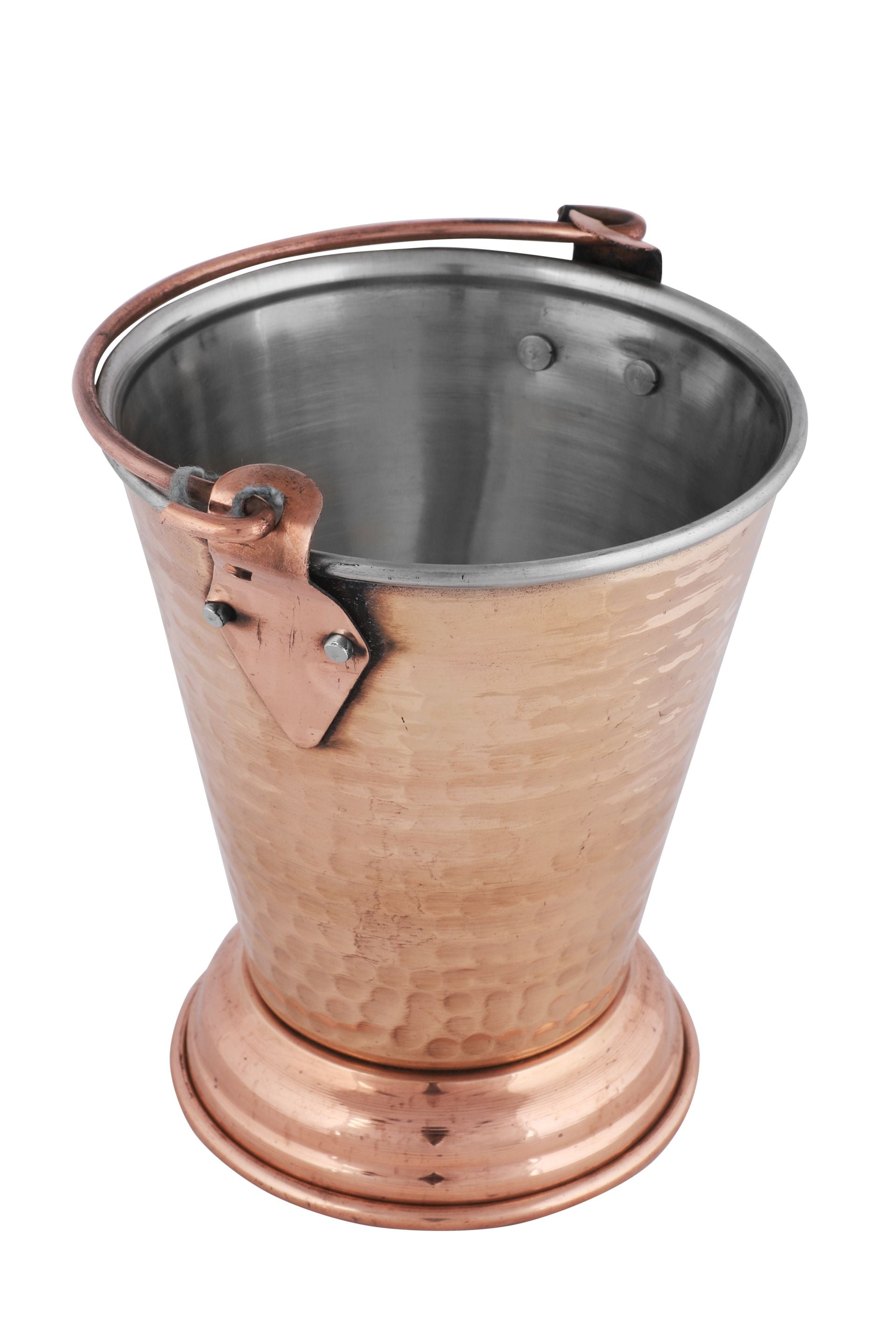 Double Wall Hand Beaten Copper Stainless Steel Serving Set, 8 pcs Pack