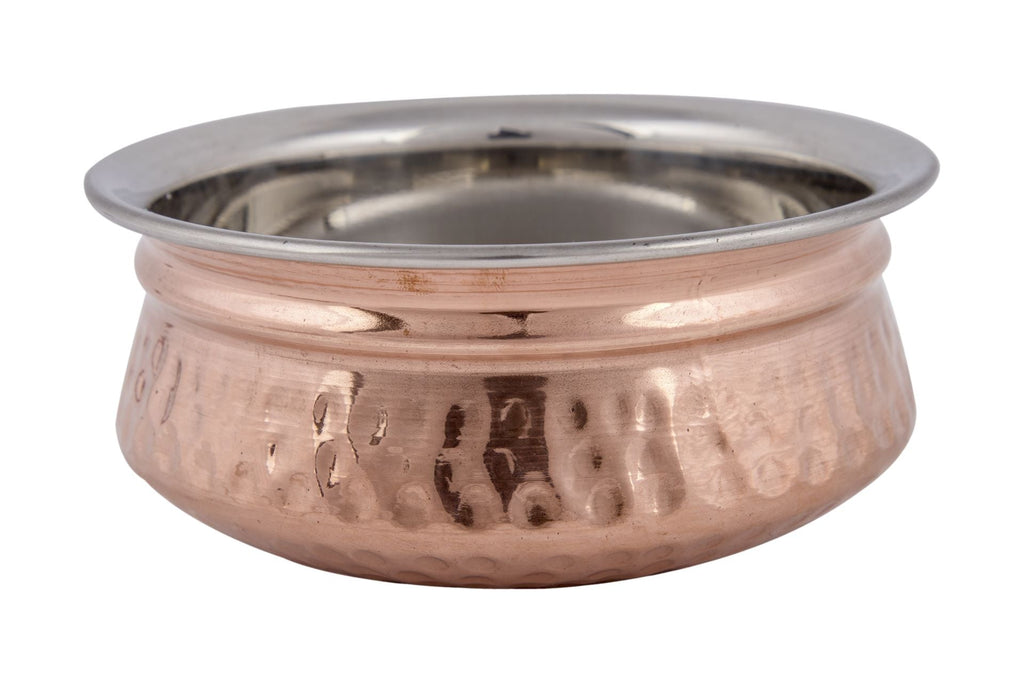 Copper/Stainless Steel Hammered Mini Handi Bowl for Serving #00, 175 ML, D/W, 3.75