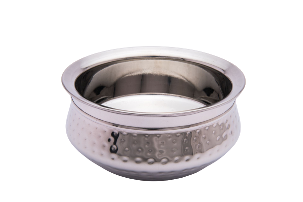 Stainless Steel Hammered Double Wall Mini Serving Handi Bowl #000, 100 ML, 3