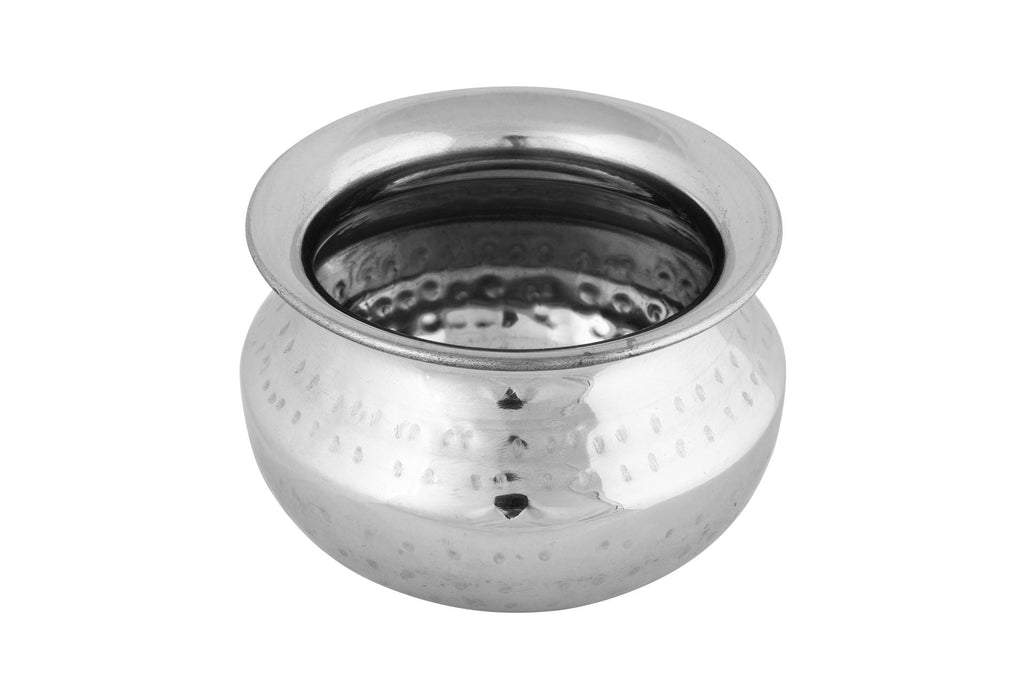 Stainless Steel Hammered Serving Handi / Dal Lota #1, 400 ML, 4"