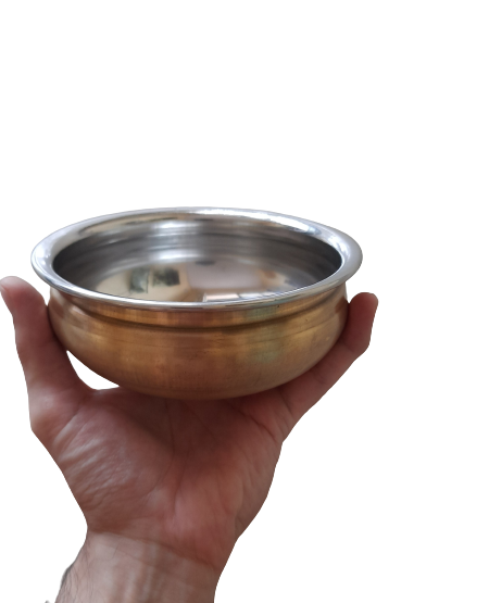 Brass Coating Traditional Serving Handi, 500 ml, Stainless Steel