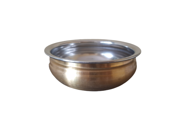 Brass Coating Traditional Serving Handi, 500 ml, Stainless Steel