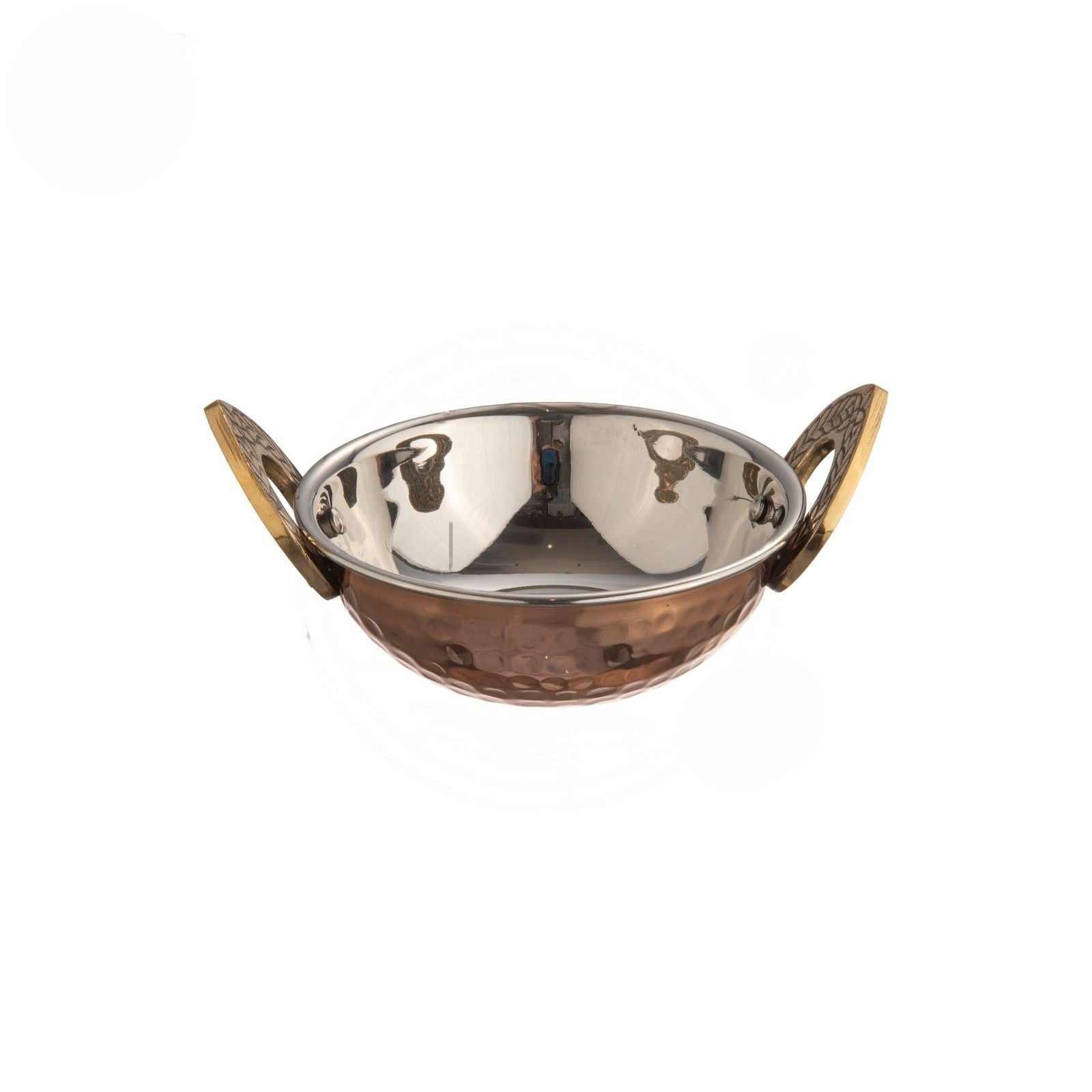 Mini Copper/Stainless Steel Hammered Kadhai or Karahi for Serving #0, 175 ML, D/W, 4.3