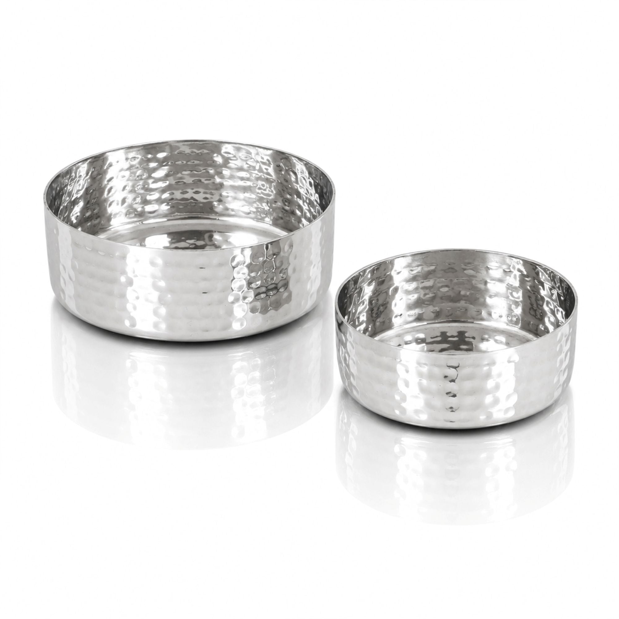 Stainless Steel Flat Round Hammered Katori Bowl, 150 ML, 3.25