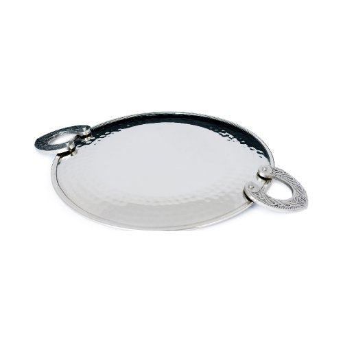 Stainless Steel Hammered Tawa Platter with Handle #1, 7, Double Wall
