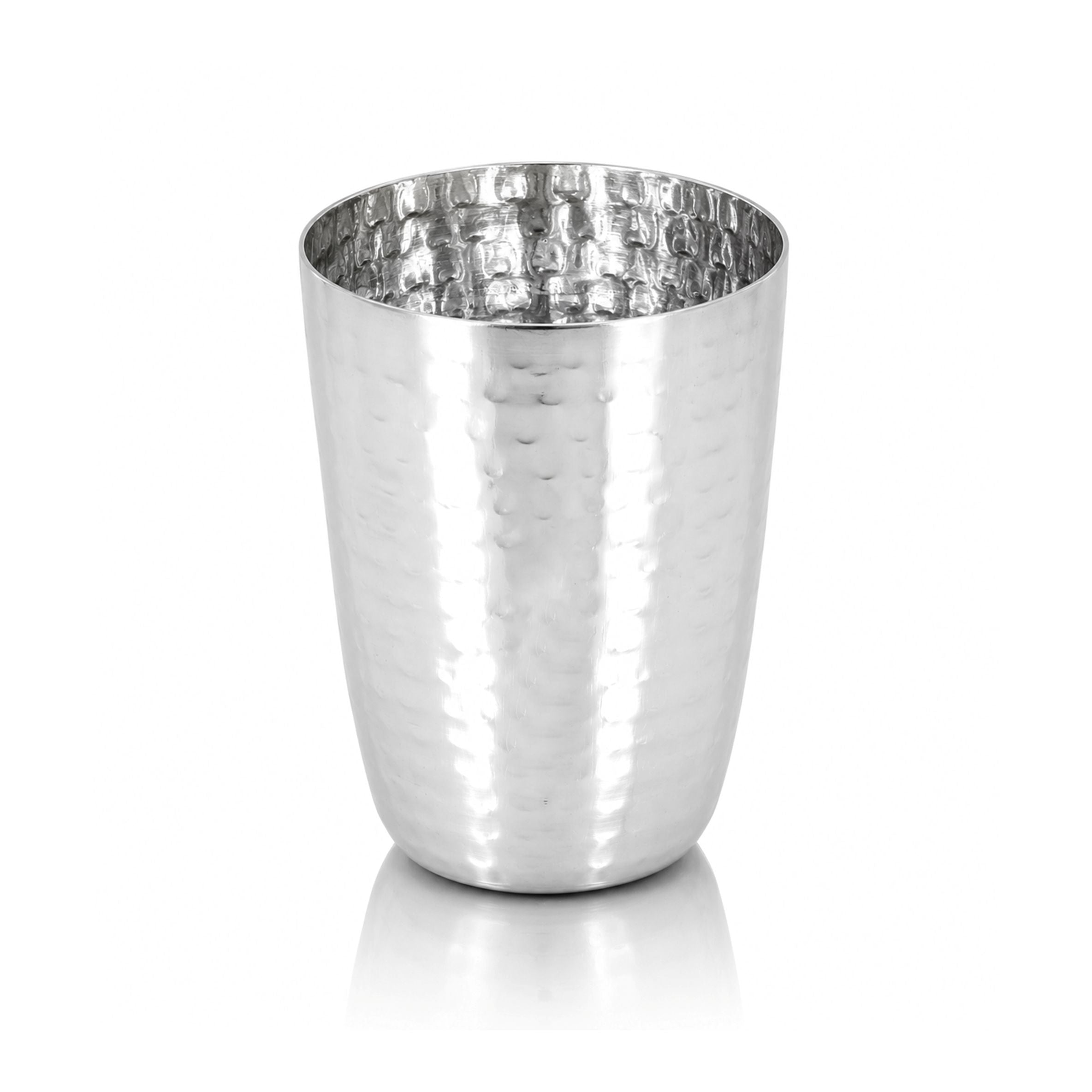 Stainless Steel Hammered Oval Juicy Water Glass Tumbler, 300 ML