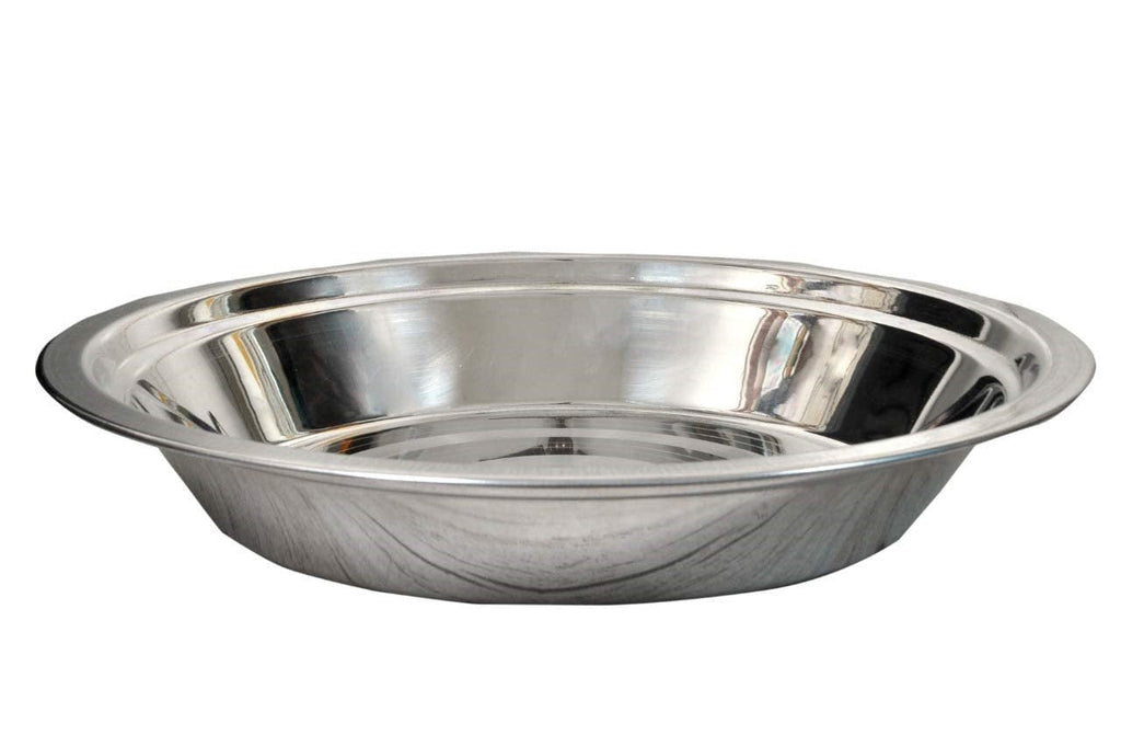 Plat ou Plateau Rond en Acier Inoxydable pour Pâte, 17", Usage Intensif