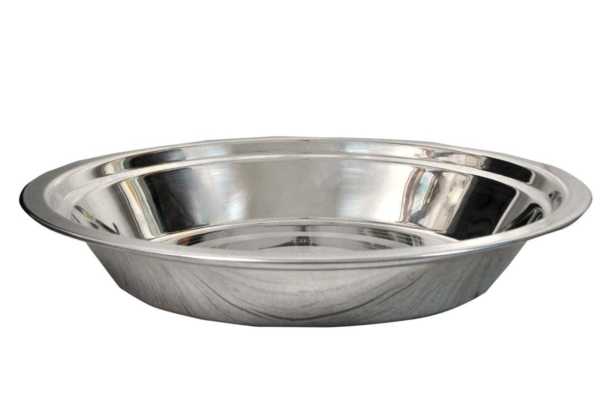 Plat ou Plateau Rond en Acier Inoxydable pour Pâte, 17", Usage Intensif