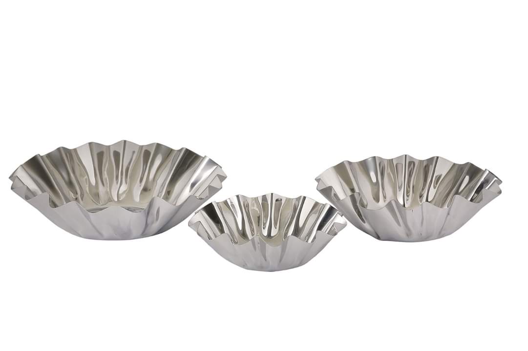 Plat de service/Décoration rond en acier inoxydable – Diverses tailles disponibles