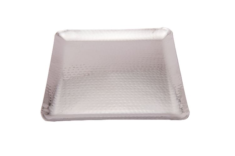 Stainless Steel Hammered Mini Square Serving Platter, 4 x 4