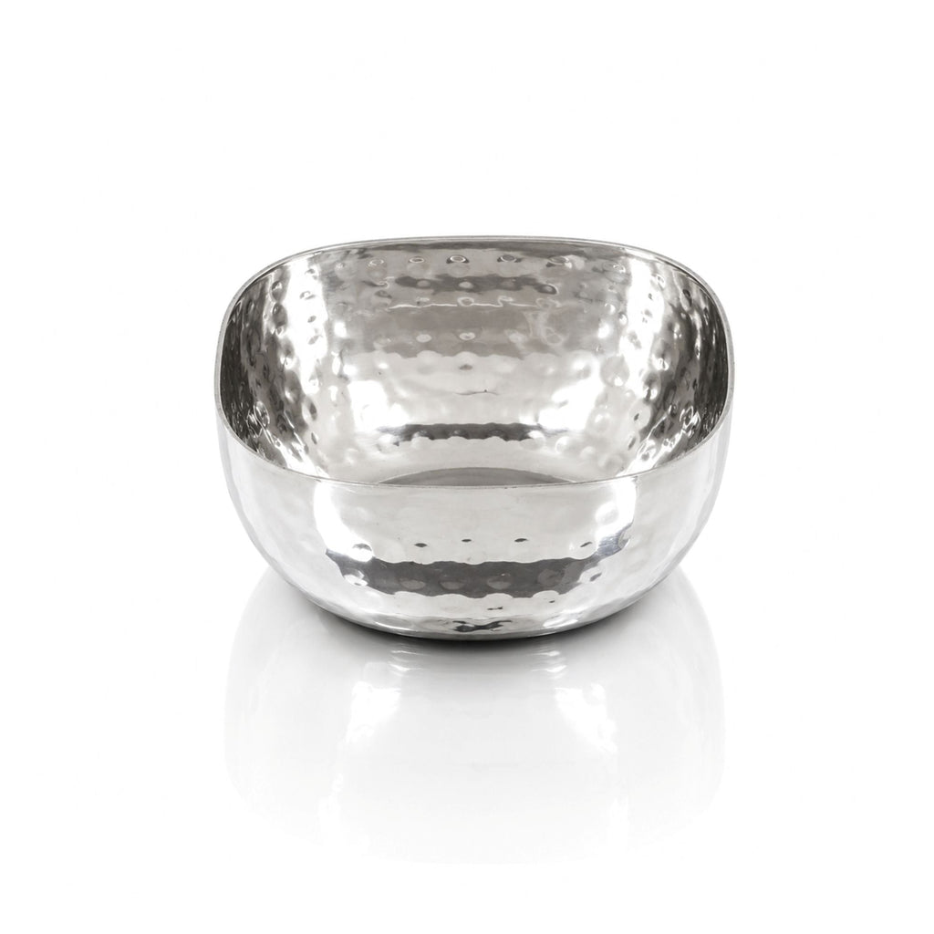 Stainless Steel Hammered Square Shape Katori / Bowl For Serving, 150 ML, 3.25