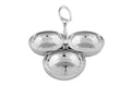 Stainless Steel Hammered Pickle Set or Dipping Sauce Tray with 3 Compartments